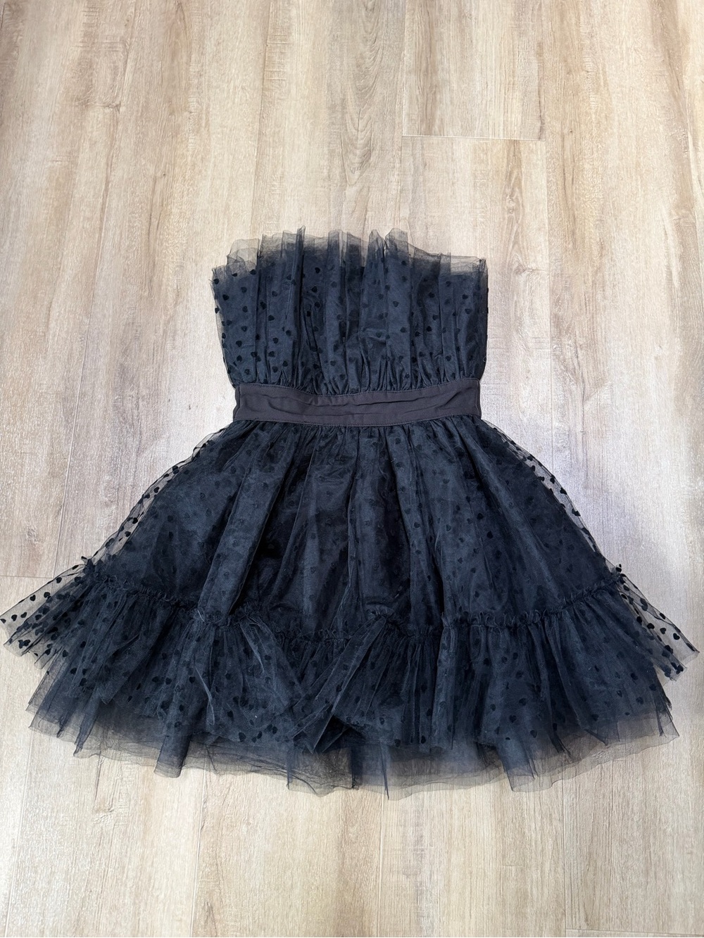 Main Strip Black Polka Dot Tulle Party Dress